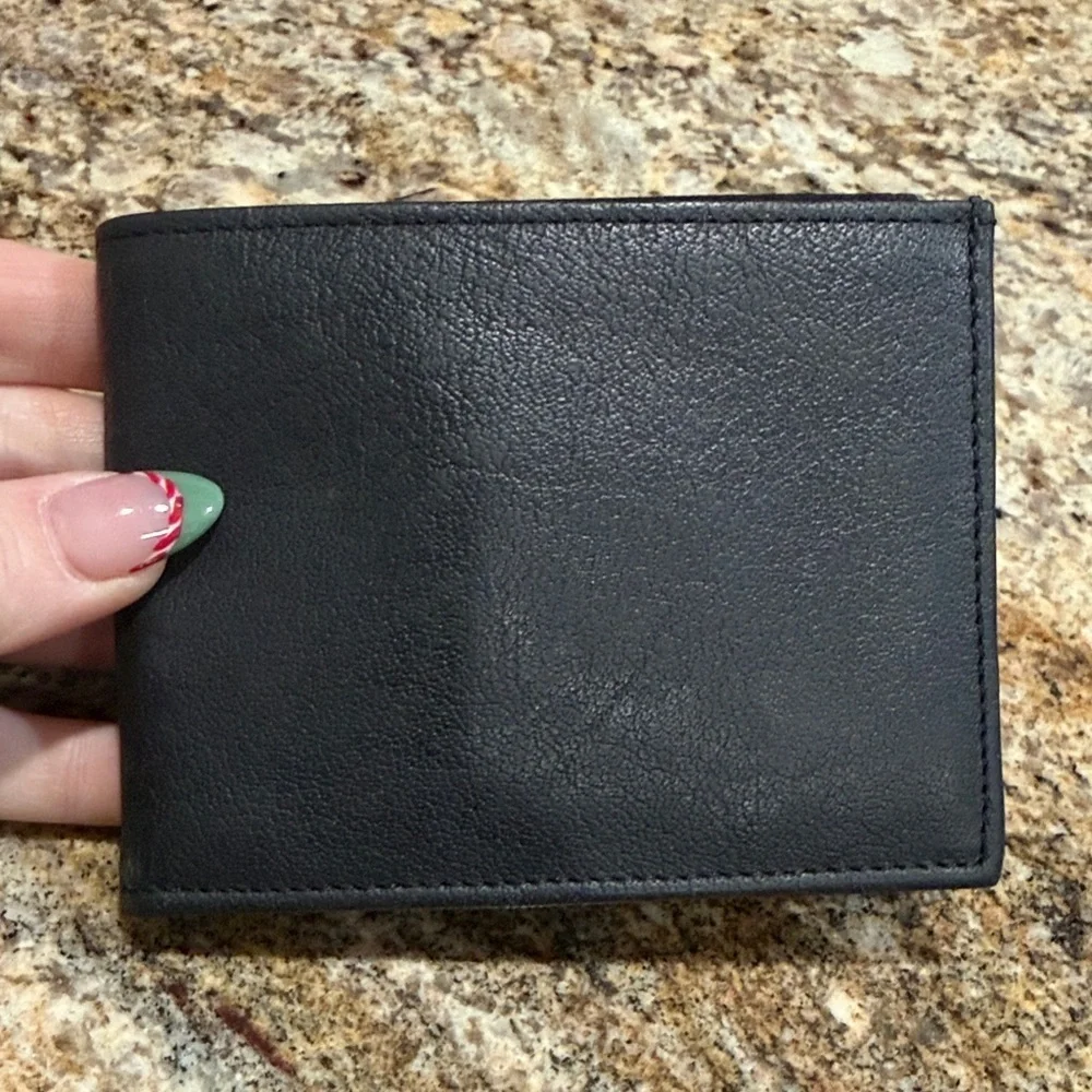 Milled Buffalo Black Leather wallet